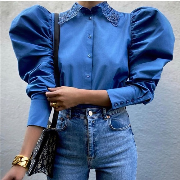 ZARA puff sleeve blouse - Picture 2 of 9